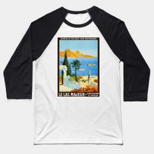 Le Lac Majeur France Vintage Poster 1913 Baseball T-Shirt